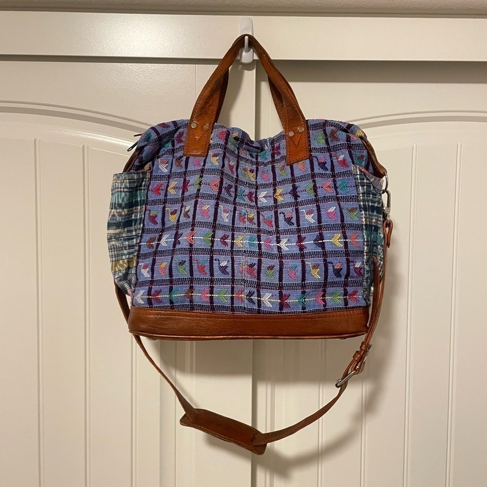 Nena & Co. OOAK The Perfect Bag crossbody tote blue with arrows handmade - Picture 7 of 13